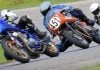 Jeff Hargis (84), Brady Ingelse (451), and Tony Read (50) battle at Nelson Ledges in AHRMA’s Formula 750 race. Photo Credit Craig Chawla.
