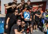 Jayden Fernandez and his team celebrating P2. Photo courtesy Fernandez Racing.
