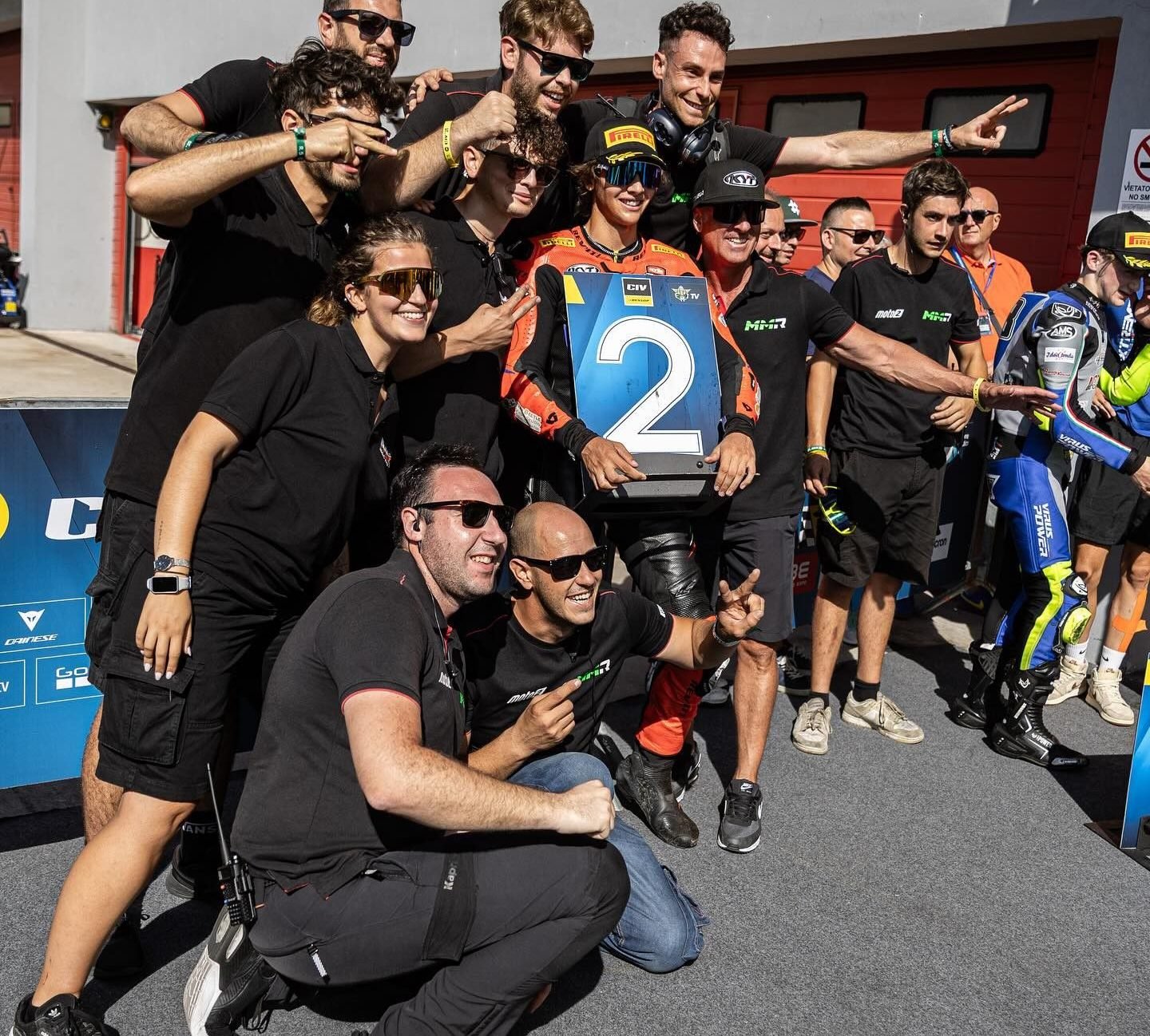 Jayden Fernandez and his team celebrating P2. Photo courtesy Fernandez Racing.