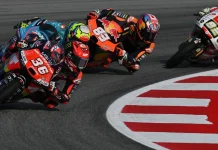 Angel Piqueras (36), Alvaro Carpe (83), Stefano Nepa (82) at Barcelona. Photo courtesy Dorna.