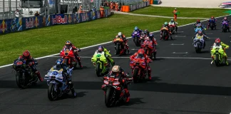 MotoGP Race Start at Misano. Photo courtesy Dorna.