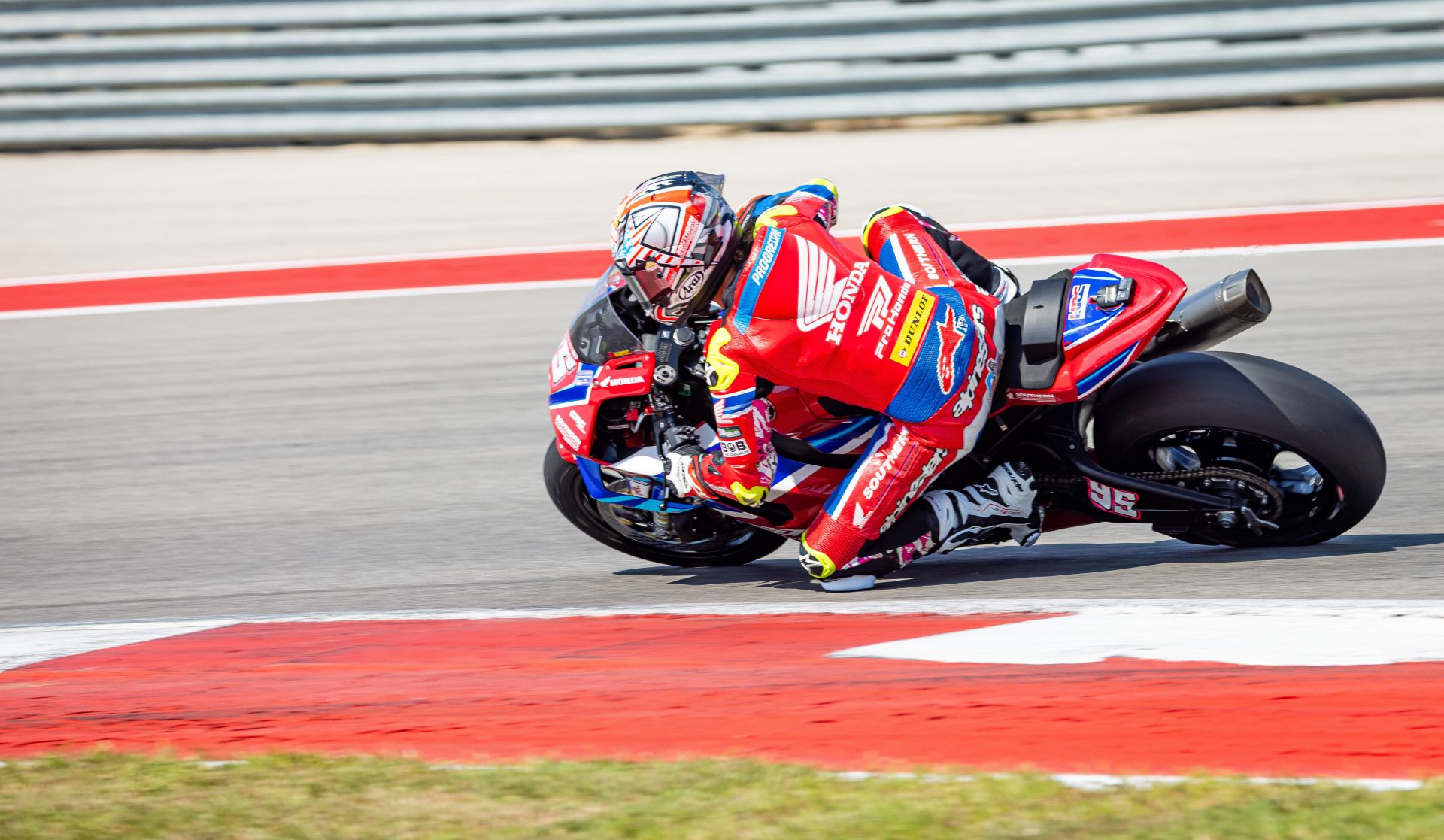 Ian Fraley (10) at COTA. Photo courtesy Real Steel Honda.
