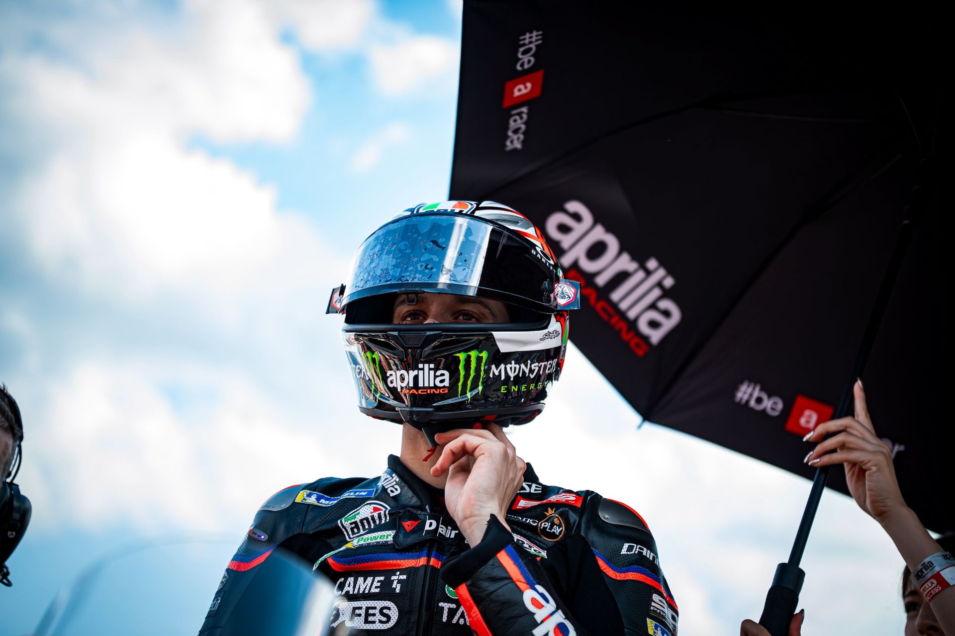 Marco Bezzecchi on the grid at the JapaneseGP. Photo courtesy Aprilia Racing.