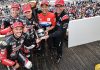 The team celebrates on balcony [l-r] Etienne Masson, Dan Linfoot, Gregg Black, Yohei Kato, Damien Saulnier. Photo courtesy SERT Team.