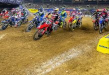 The Dome at America’s Center delivered excitement, drama and close finishes at Playoff 2 of the SMX World Championship. The two-moto postseason race structure kept the St. Louis race fans on their feet.
