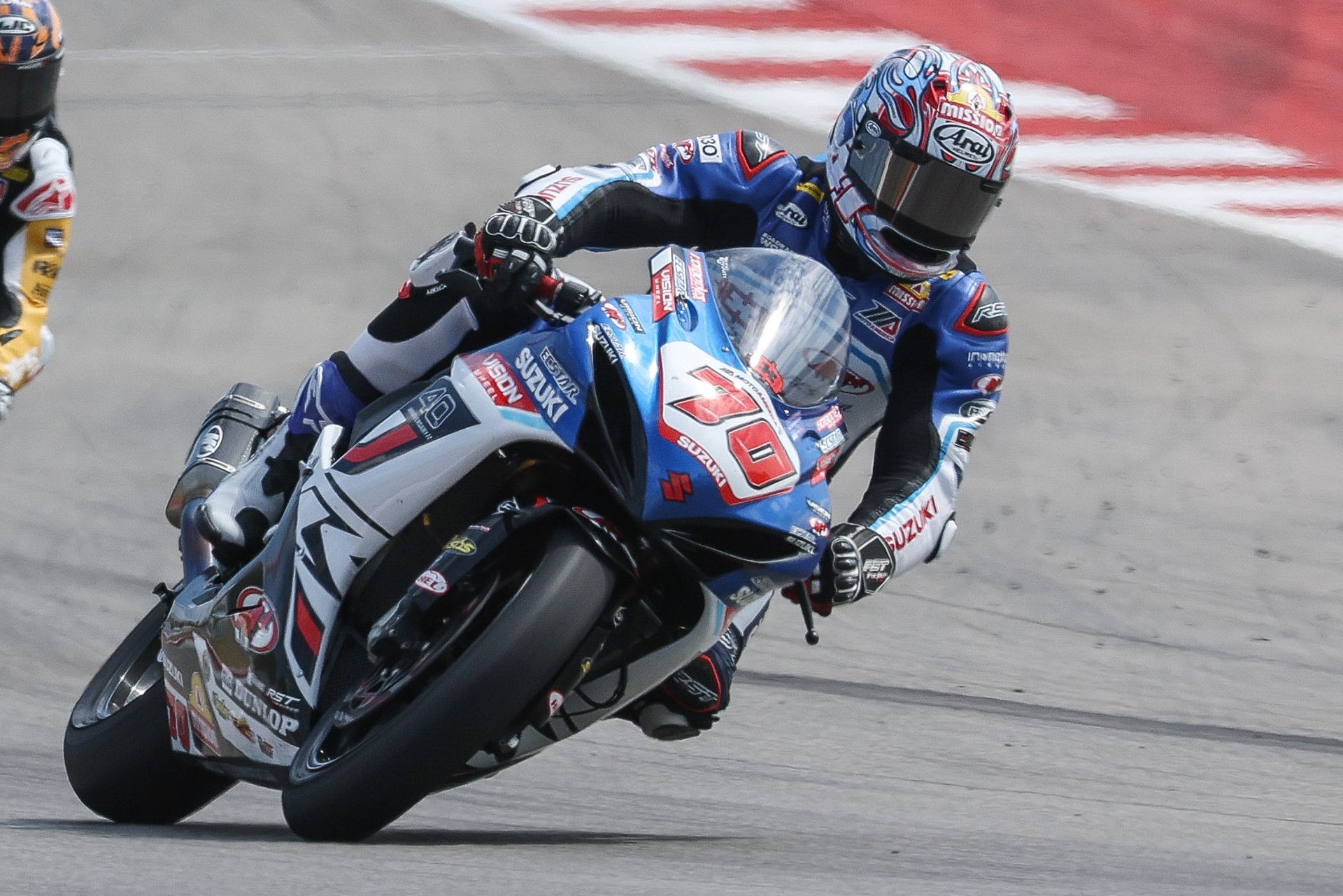 Tyler Scott (#70) fought hard in both races. Photo courtesy Suzuki Motor USA.