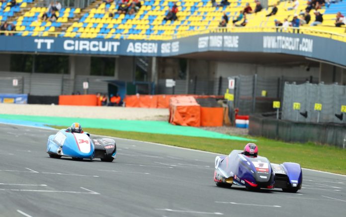 Harrison Payne and Kevin Rousseau (1) at 2025 FIM Sidecar World Championship - Assen (NED). Photo credit Mark Walters / courtesy FIM Sidecar