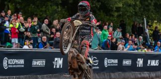 Lukas Fienhage at 2025 FIM Long Track World Championship, Scheessel. Photo credit Jesper Veldhuizen
