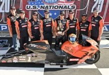 Gaige Herrera Wins NHRA U.S. Nationals and Clinches Pro Stock Motorcycle Regular Season Championship. Photo courtesy Suzuki Motor USA.