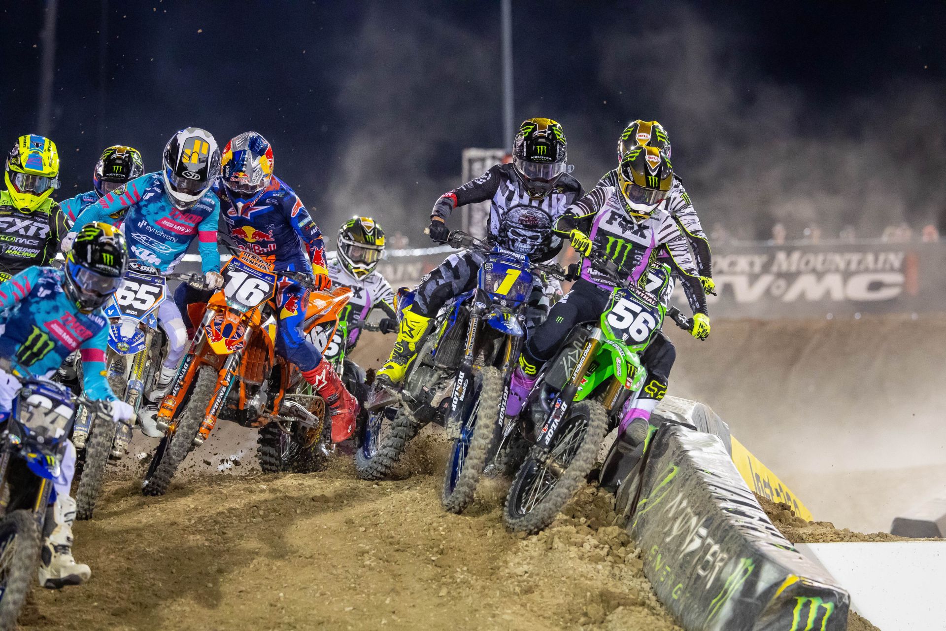 Haiden Deegan (#1) – Ninth Place (under review for possible penalty) – 250SMX. Photo credit Feld Motor Sports