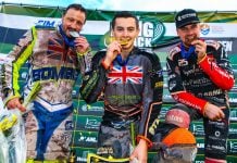 Championship Podium at 2025 FIM Long Track World Championship, Roden. Photo credit Jesper Veldhuizen