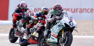 BSB: Redding Lights Up TT Assen As Ryde leads Championship Scott Redding (4), Kyle Ride (1) and Leon Haslam (91) at TT Assen Circuit during Race 3. Photo courtesy EWC.