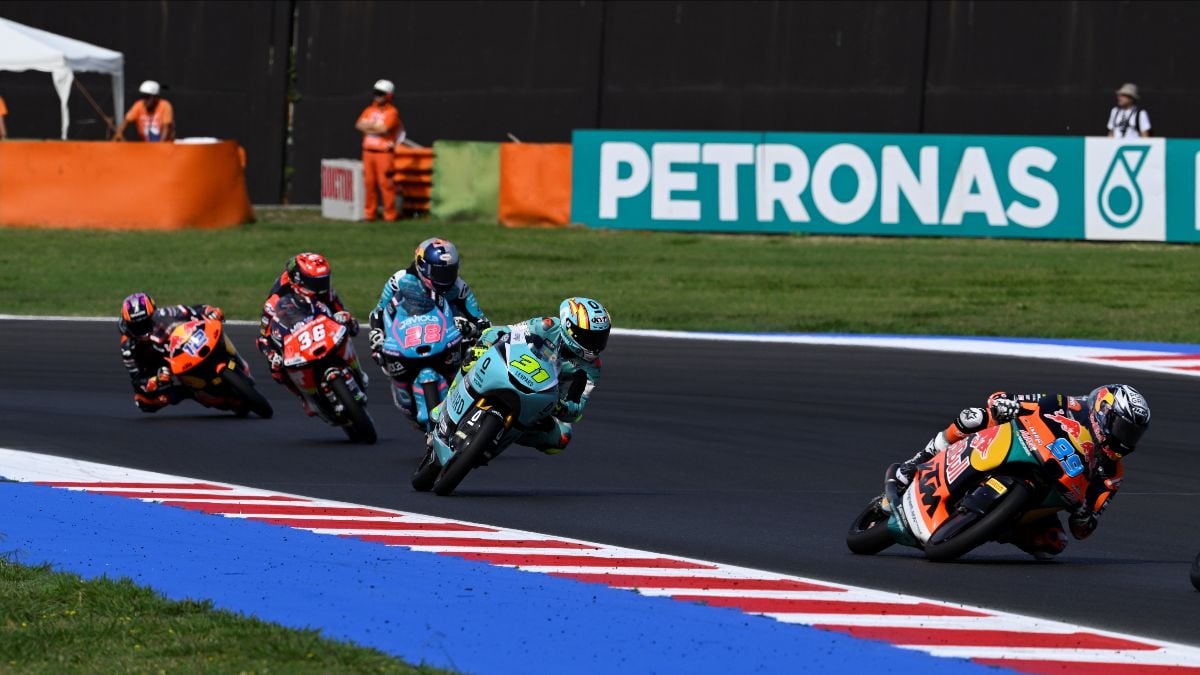 Moto3 riders at Misano. Photo courtesy Dorna.