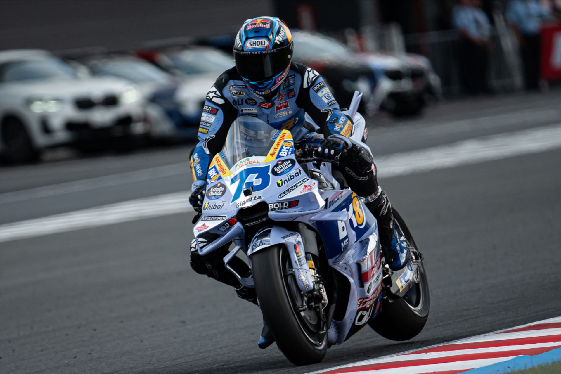 Alex Marquez (73) at Motegi. Photo courtesy BK8 Gresini Racing Team.