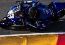 Chris Clark on his BGR Smrz Racing Yamaha R3 at MotorLand Aragon. Photo courtesy Chris Clark Racing.