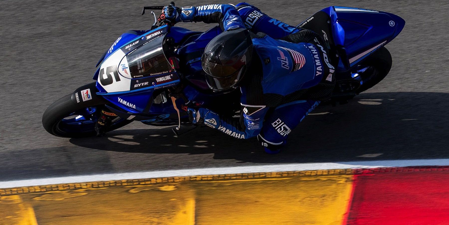 Chris Clark on his BGR Smrz Racing Yamaha R3 at MotorLand Aragon. Photo courtesy Chris Clark Racing.