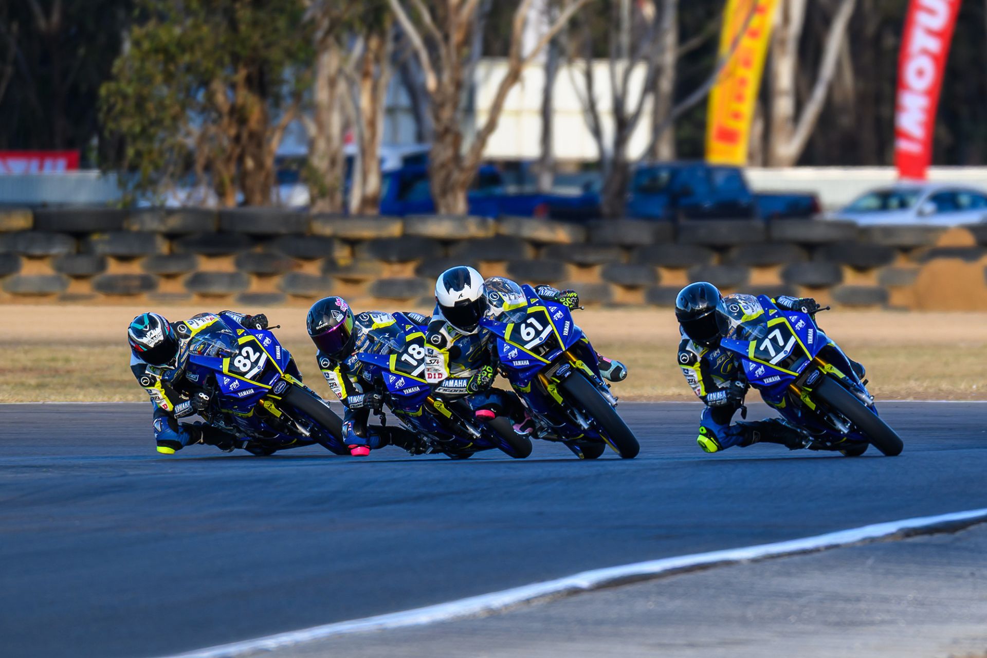 The BLU CRU Oceania Junior Cup action riders battle for supremacy. Photo by RbMotoLens