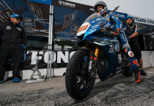 Bobby Fong aboard his Attack Performance Progressive Yamaha YZF-R1. Photo courtesy Yamaha Motor Corporation, U.S.A