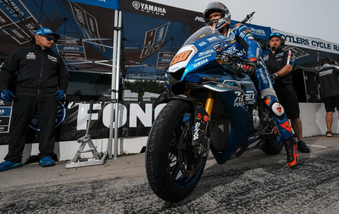Bobby Fong aboard his Attack Performance Progressive Yamaha YZF-R1. Photo courtesy Yamaha Motor Corporation, U.S.A