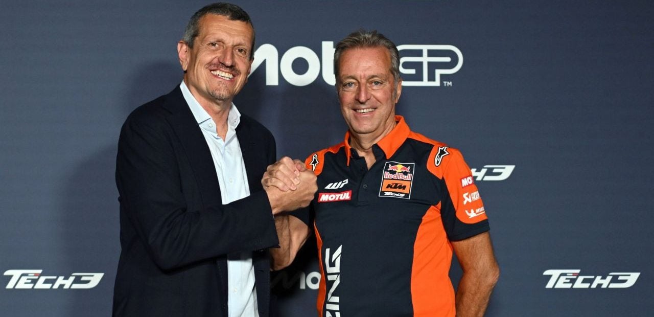 Guenther Steiner on the left and Hervé Poncharal on the right. Photo courtesy Red Bull KTM Tech3 Team.