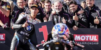 Toprak Razgatlioglu in parc fermé after taking pole position at Magny-Cours. Photo courtesy Dorna.