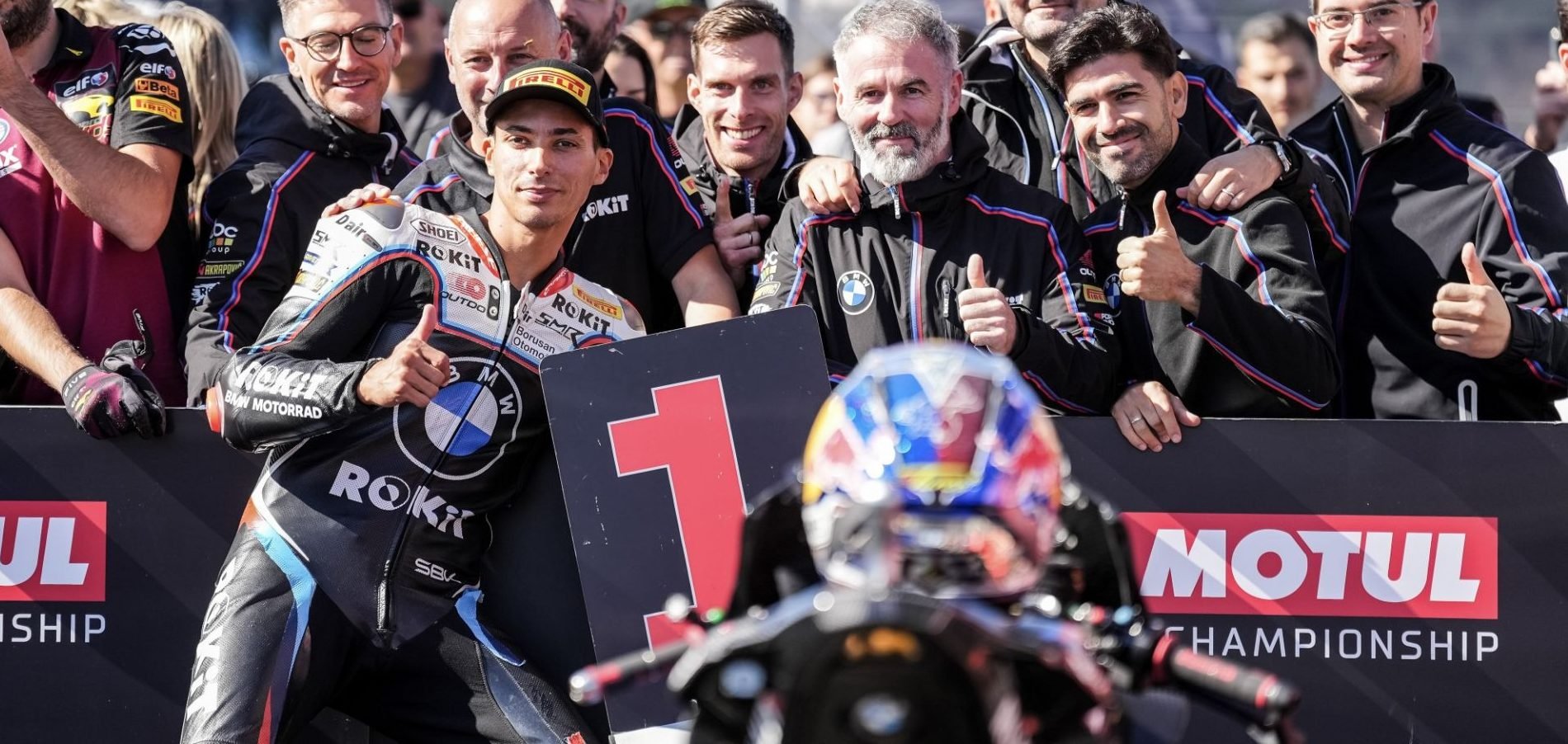 Toprak Razgatlioglu in parc fermé after taking pole position at Magny-Cours. Photo courtesy Dorna.