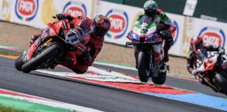 Nicolo Bulega (11), Alex Lowes (22) and Sam Lowes (14) at Magny-Cours. Photo courtesy Dorna.