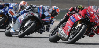 The big three: Josh Herrin (1), Cameron Beaubier (6) and Bobby Fong (50). One of them will be crowned as the 2025 MotoAmerica Superbike Champion at the conclusion of this weekend's final round at New Jersey Motorsports Park. Photo by Brian J. Nelson