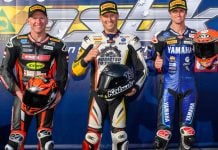 The top three in SW-Motech Superbike qualifying: (L to R) Waters, West and Jones. Photo courtesy ASBK.