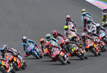 Moto3 race start. Photo courtesy Dorna.
