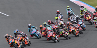 Moto3 race start. Photo courtesy Dorna.