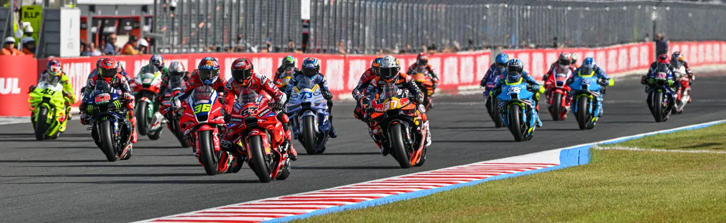 MotoGP Race start at Motegi. Photo courtesy Dorna.