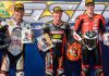The top three overall in SW-Motech Superbike: (L to R) West, Waters and Pearson. Photo by RbMotoLens.