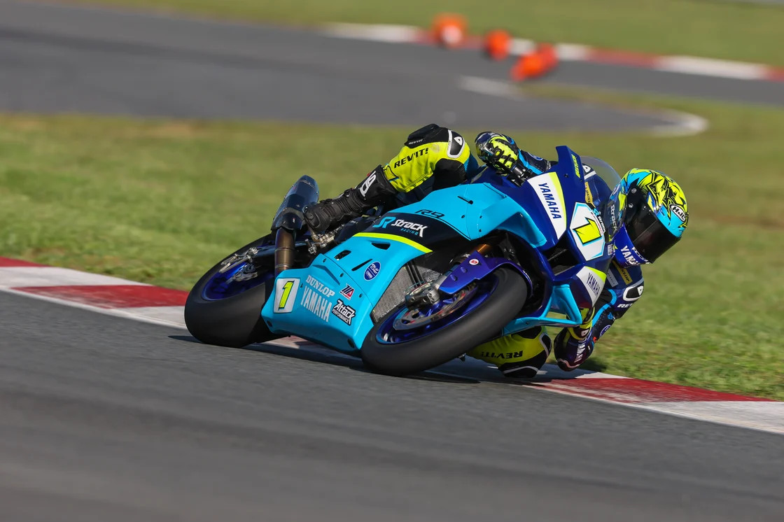 Mathew Scholtz at NJMP. Photo courtesy Yamaha Motor Corporation.