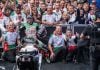 Johann Zarco and his team celebrating victory at Le Mans. Photo courtesy Honda LCR.