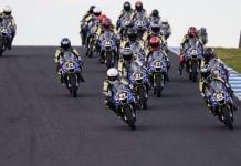 Race one on Saturday was as good as it gets, with the spoils going to Xavier Curmi (#82). Photo credit RbMotoLens