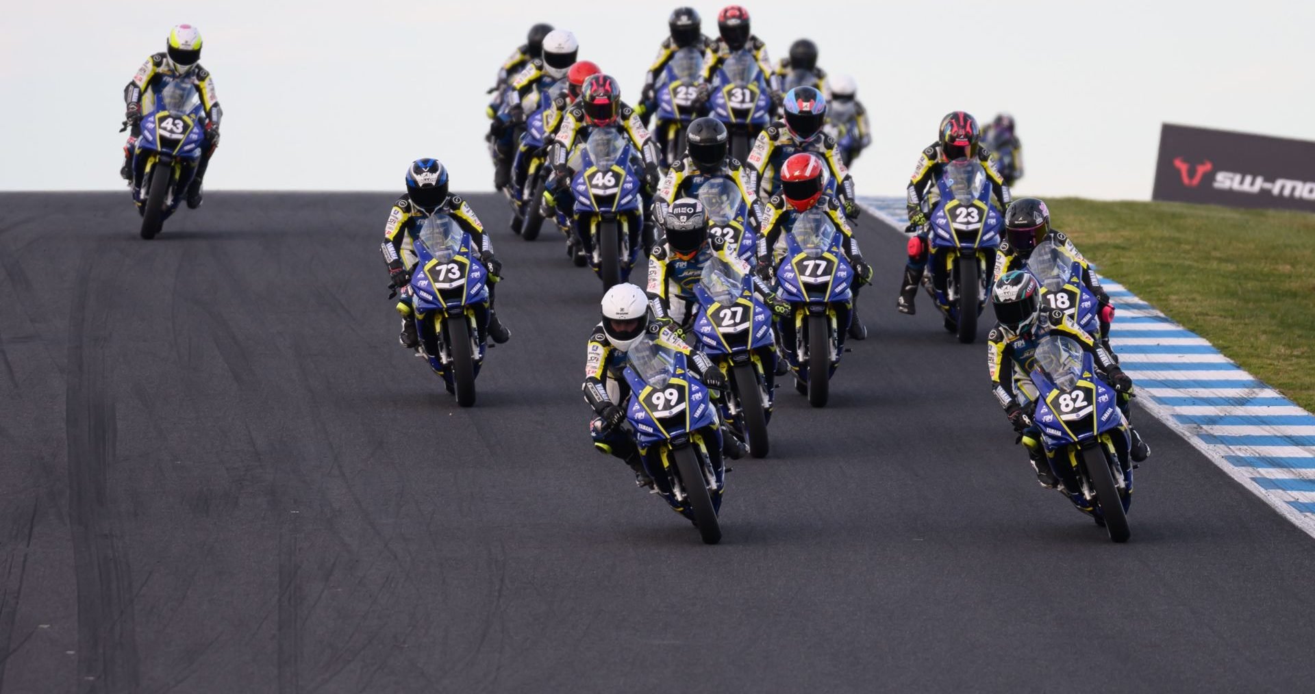 Race one on Saturday was as good as it gets, with the spoils going to Xavier Curmi (#82). Photo credit RbMotoLens