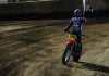 Kage Tadman (228) takes a victory lap at Ventura Raceway during Round 4. Photo credit: Scott Hunter / courtesy American Flat Track