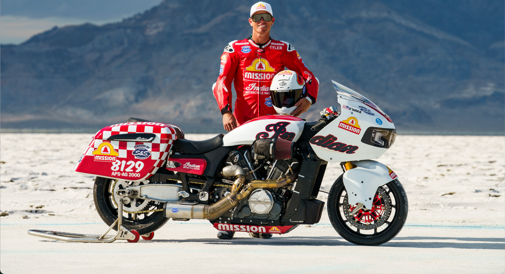 Indian Motorcycle's Tyler O'Hara at Bonneville Salt Flats. Photo courtesy Indian Motorcycle Racing.