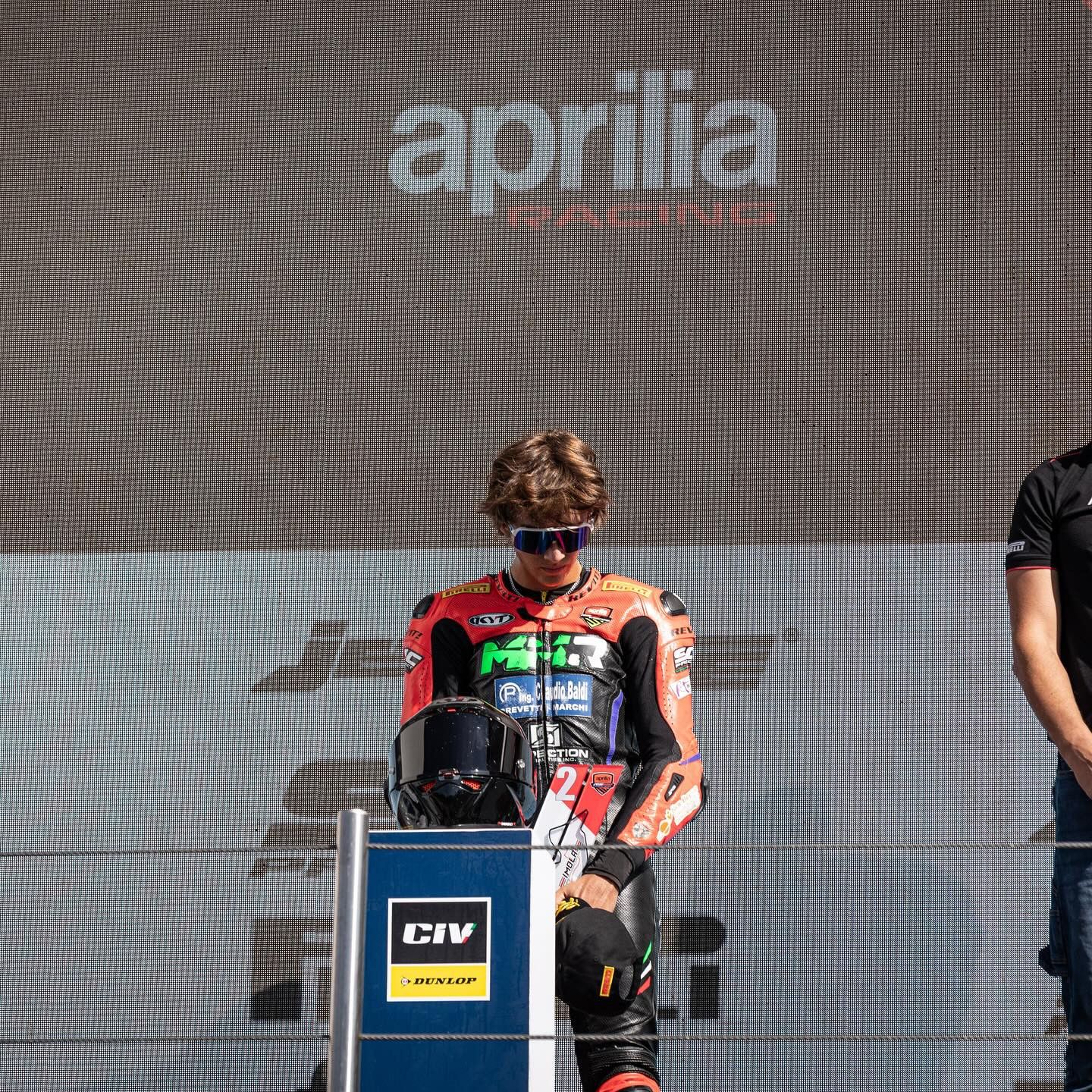 Jayden Fernandez on the podium after getting P2 at Imola. Photo courtesy Fernandez Racing.