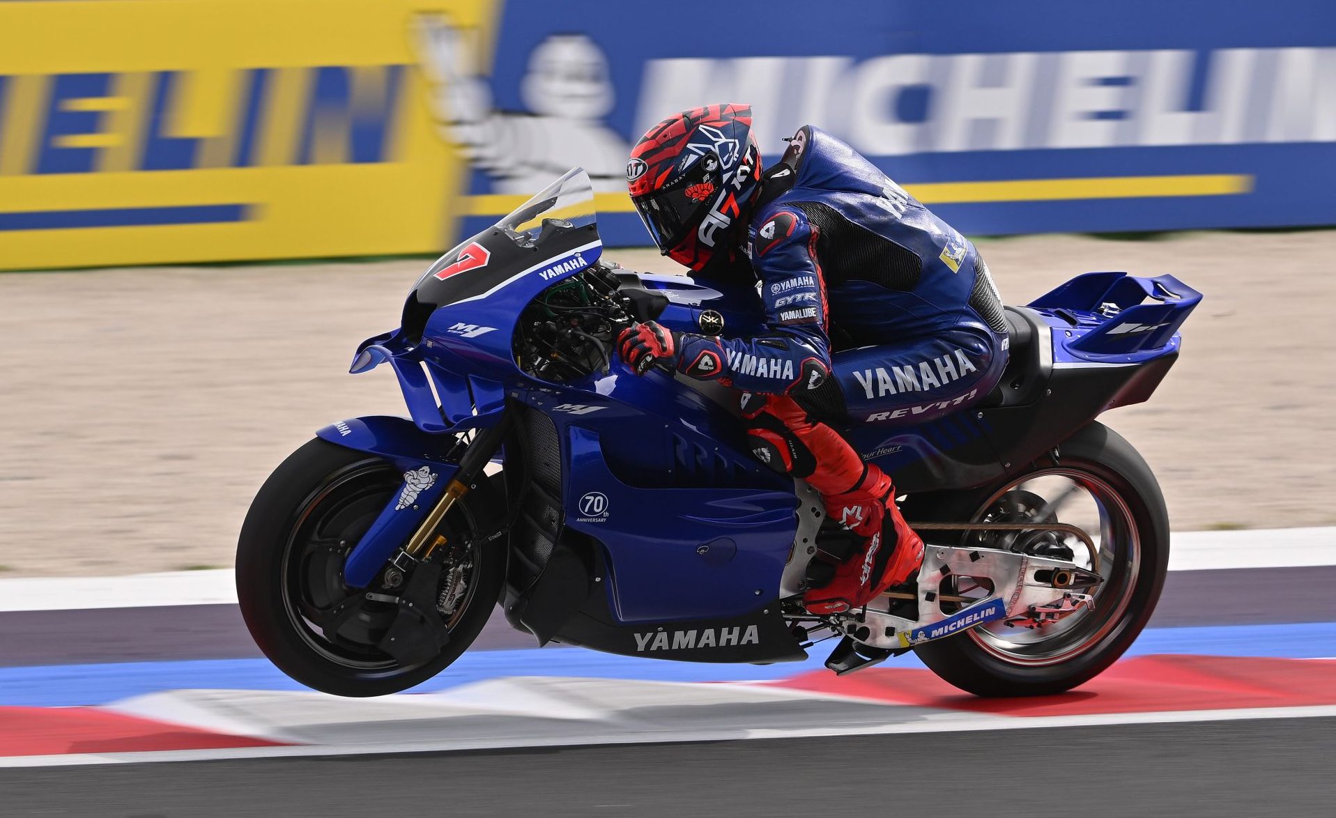 Augusto Fernández racing at Misano on his Yamaha V4-Powered Prototype. Photo by Yamaha Motor Racing Srl