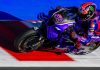 Jack Miller testing Yamaha‘s YZR-M1 V4 Prototype at Misano. Photo courtesy Yamaha Motor Racing Srl