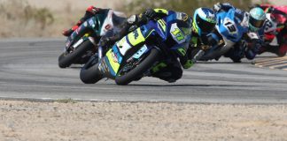 Race 7 Middleweight shootout: Bryce Kornbau (17), leading Victor Perez deLeon (61), Owen Williams (13) and Joel Ohman (92) at the start of the Middleweight Shootout race. Photo Credit Caliphotography.
