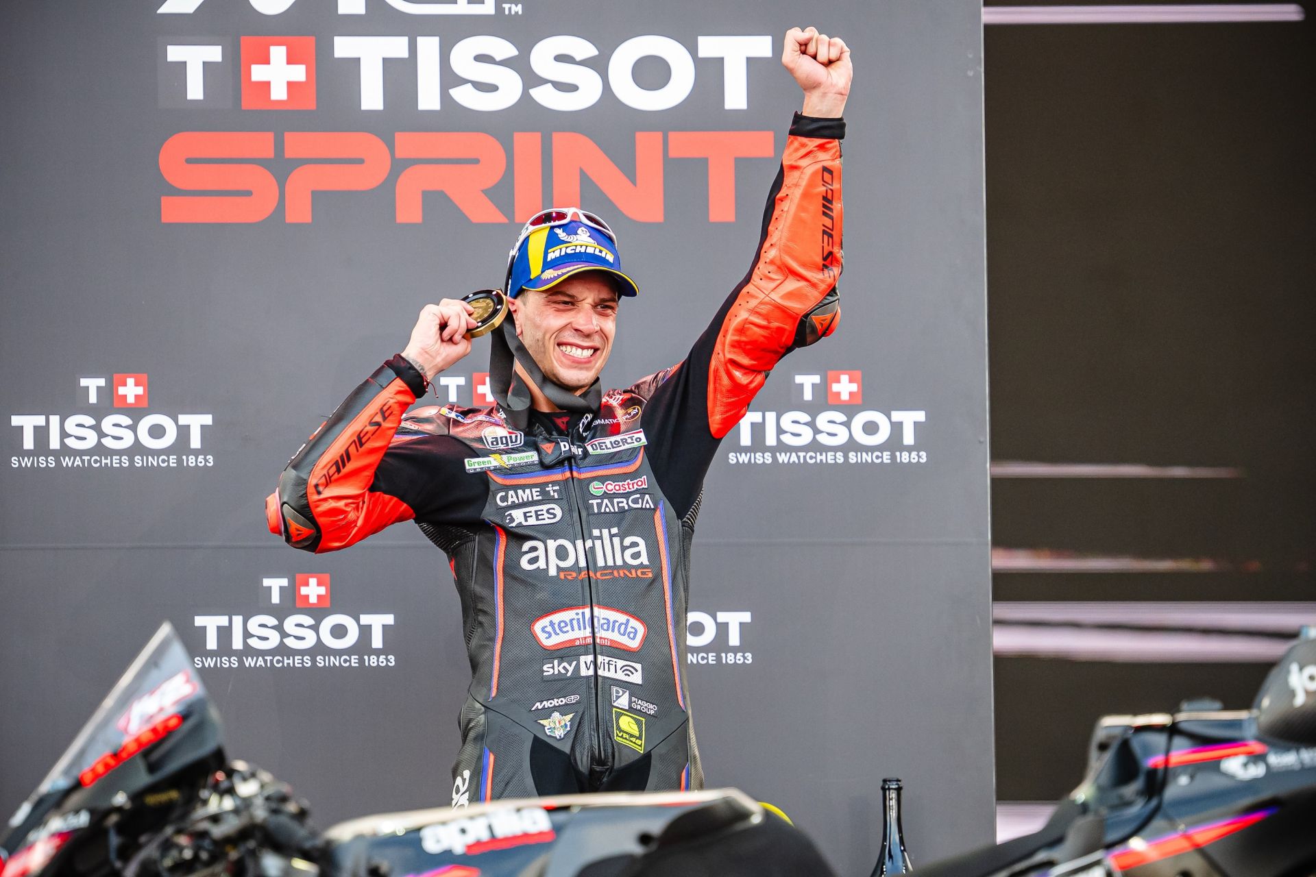 Marco Bezzecchi won the Tissot Sprint Race. Photo courtesy Aprilia Racing.