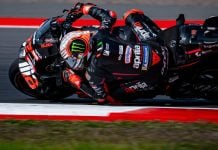 Marco Bezzecchi (72) at Mandalika. Photo courtesy Aprilia Racing.