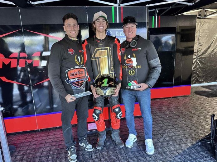 Jayden Fernandez clinched the 2025 Italian Aprilia Trofeo Pro title and the Overall Trofeo crown today at the iconic Autodromo Internazionale del Mugello. Photo courtesy Fernandez Racing.