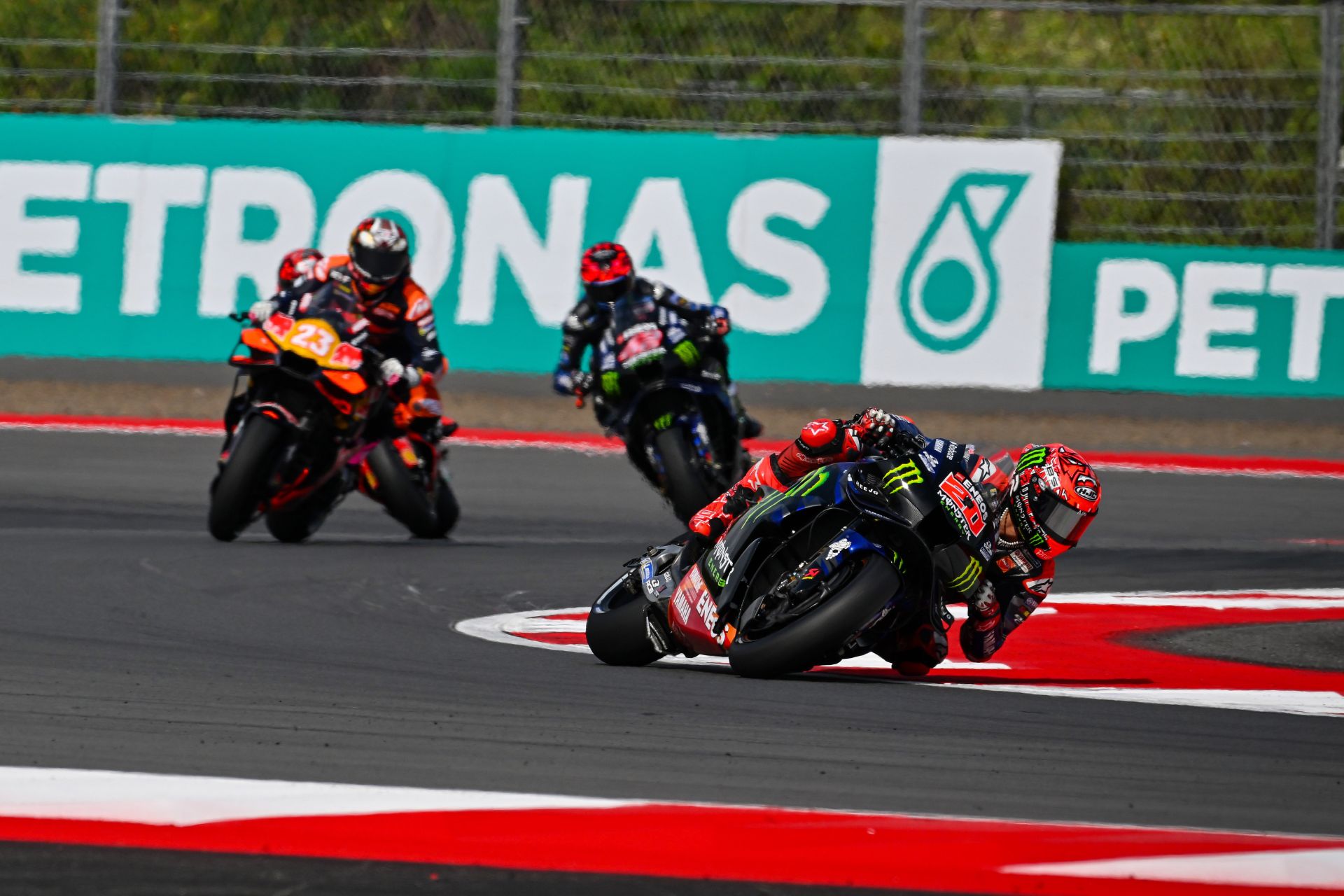 Fabio Quartararo (20) at Mandalika. Photo courtesy Monster Energy Yamaha.