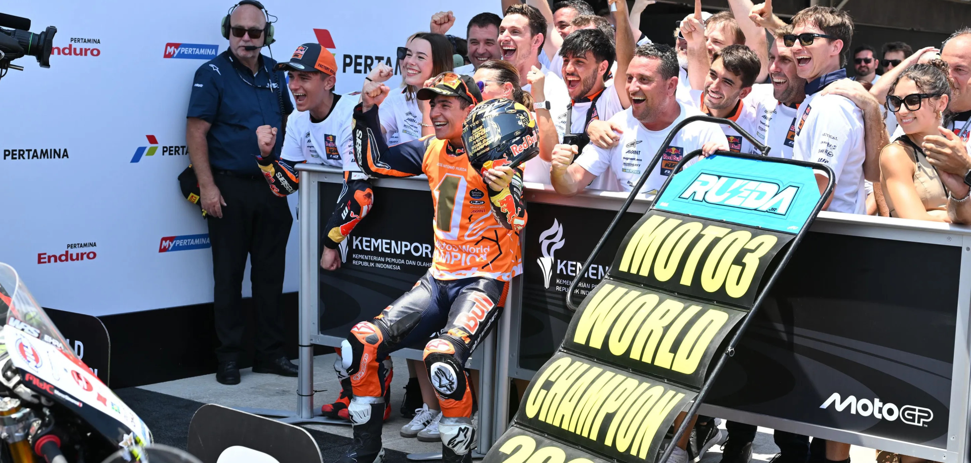 Jose Antonio Rueda: the new 2025 Moto3 World Champion. Photo courtesy Dorna.
