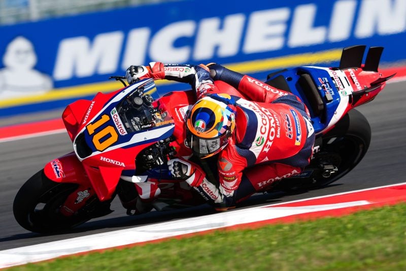 Luca Marini (10) at Mandalika. Photo courtesy Honda HRC Castrol.