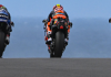 From left to right, Alex Rins, Brad Binder and Lorenzo Savadori. Photo courtesy Dorna.